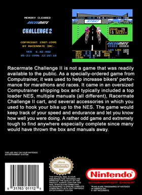 Racermate Challenge II (USA) (v3.11.088) (Unl) box cover back